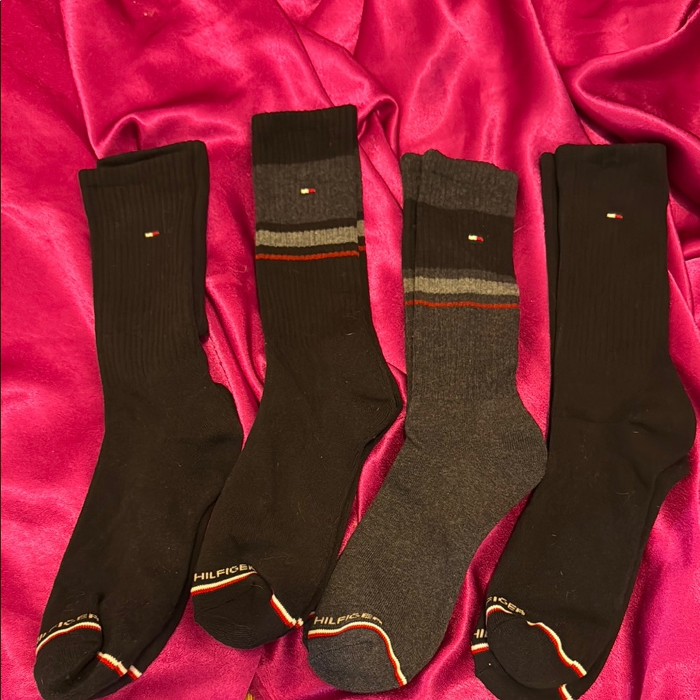 Tommy Hilfiger new size 6-9 Black and Gray and blue Socks